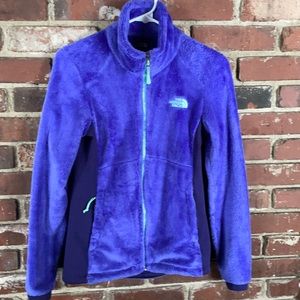 North Face fleece purple and mint green jacket - women’s
